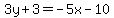 3y%2B3=-5x-10