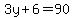 3y%2B6=90
