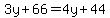 3y%2B66=4y%2B44