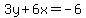 3y%2B6x=-6