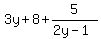 3y%2B8%2B5%2F%282y-1%29