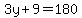 3y%2B9=180