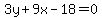 3y%2B9x-18=0