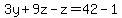 3y%2B9z-z=42-1