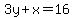 3y%2Bx=16