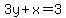 3y%2Bx=3