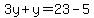 3y%2By=23-5