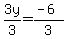 3y%2F3=%28-6%29%2F3