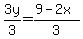3y%2F3=%289-2x%29%2F3