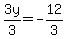 3y%2F3=-12%2F3