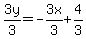 3y%2F3=-3x%2F3%2B4%2F3