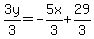 3y%2F3=-5x%2F3%2B29%2F3