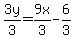 3y%2F3=9x%2F3-6%2F3