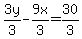 3y%2F3-9x%2F3=30%2F3