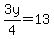 3y%2F4=13
