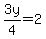 3y%2F4+=+2