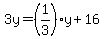 3y=%281%2F3%29y%2B16