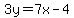 3y=+7x+-+4+