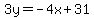 3y=-4x%2B31