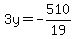 3y=-510%2F19