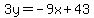 3y=-9x%2B43