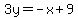 3y=-x%2B9
