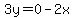 3y=0-2x