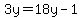 3y=18y-1