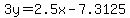 3y=2.5x-7.3125