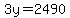 3y=2490