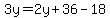 3y=2y%2B36-18