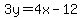 3y=4x-12