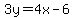 3y=4x-6