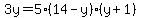 3y=5%2814-y%29%28y%2B1%29