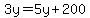 3y=5y%2B200