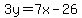 3y=7x-26