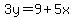 3y=9%2B5x