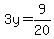 3y=9%2F20