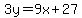 3y=9x%2B27