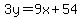 3y=9x%2B54