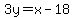 3y=x-18