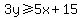 3y%3E=5x%2B15