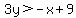 3y%3E-x%2B+9