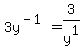 3y%5E%28-1%29=3%2Fy%5E1