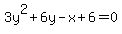 3y%5E2%2B6y-x%2B6=0