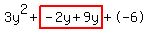 3y%5E2%2Bhighlight%28-2y%2B9y%29%2B-6