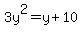 3y%5E2=y%2B10