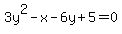3y%5E2-x-6y%2B5=0
