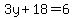3y+%2B+18+=+6