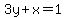 3y+%2B+x+=+1